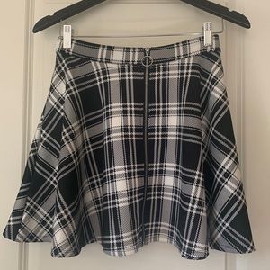 Plaid Zipper Up Mini Skirt